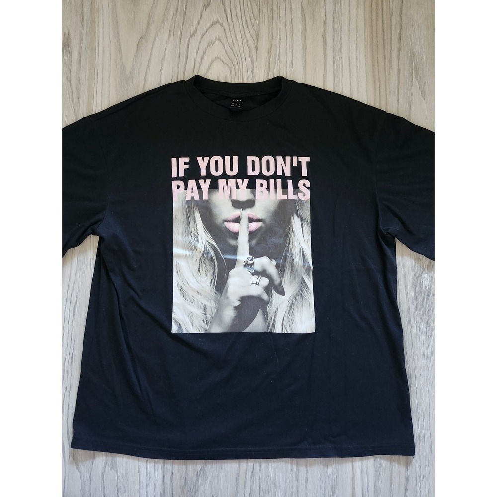 Shien Graphic T-Shirt Women's  Size Small Black